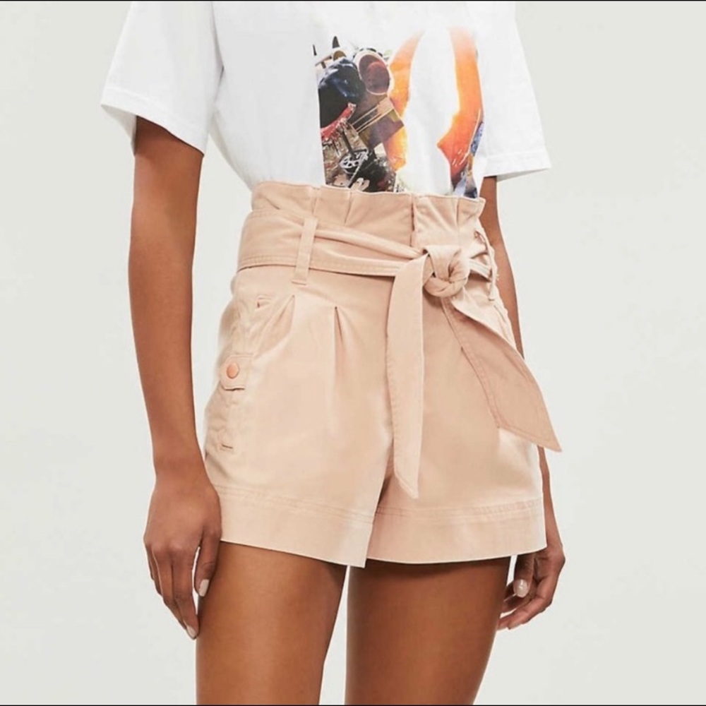 Top shop paper bag shorts size 6 nude pink color